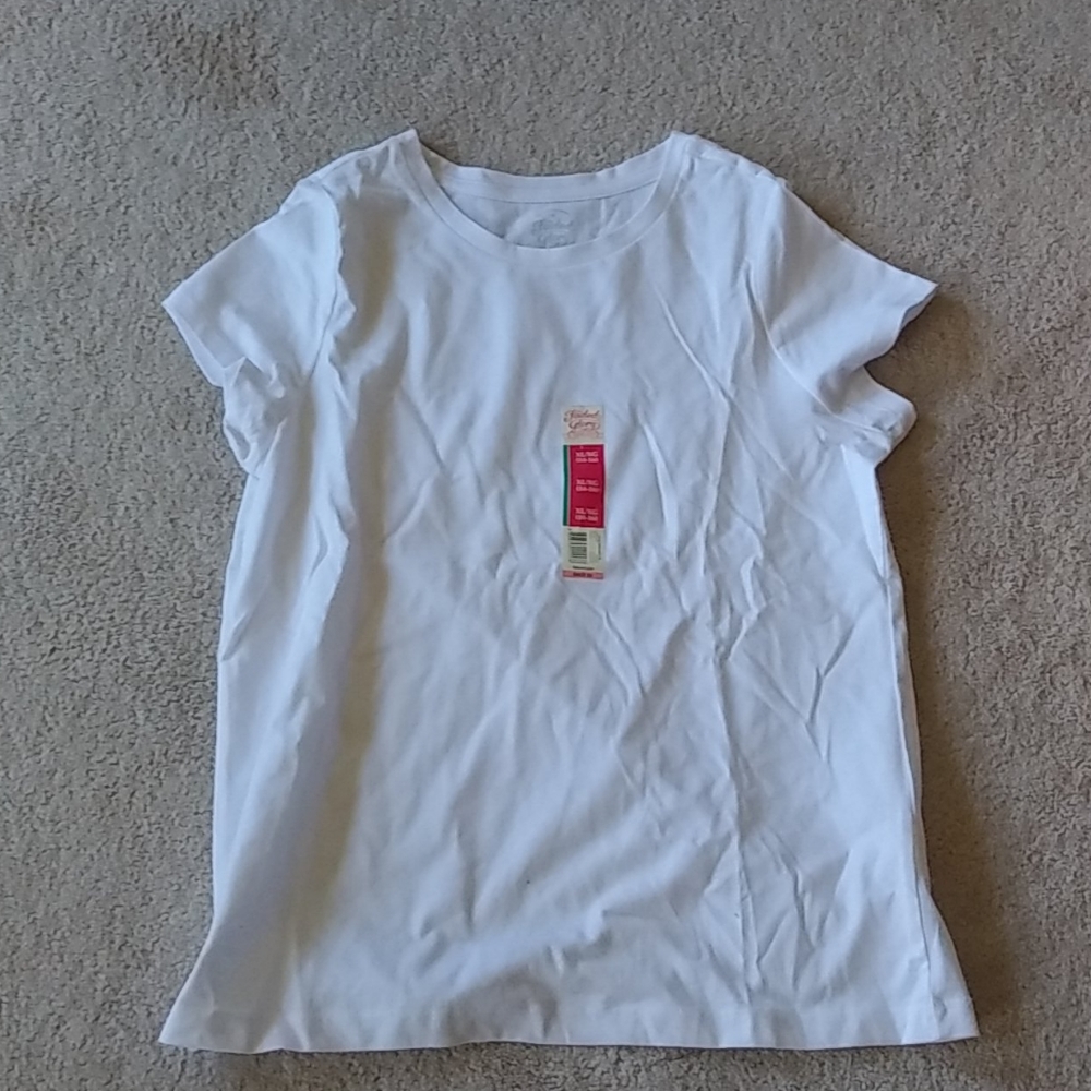 Children's white faded glory short sleeve shirt